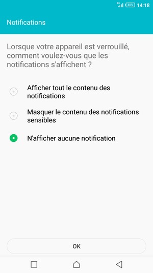 Sélectionnez votre option préférée et sélectionnez OK