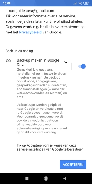 Selecteer ACCEPTEREN