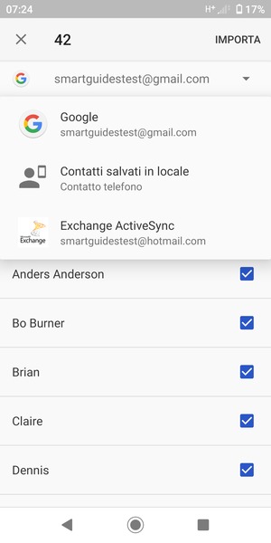 Seleziona il tuo account Google