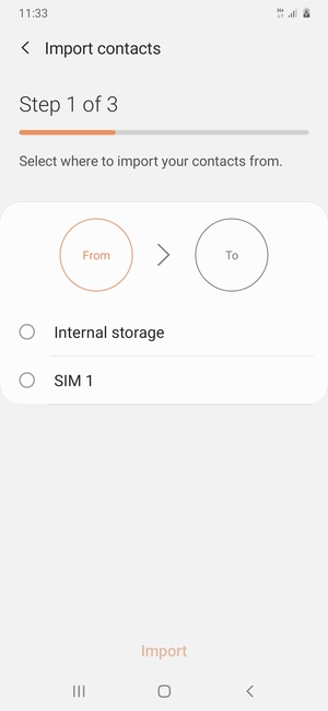 Select SIM 1 or SIM 2