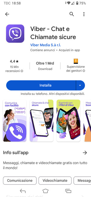 Seleziona Installa