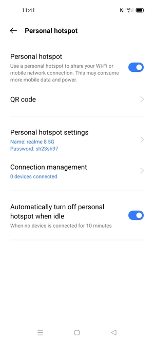 Your phone is now set up for use as a modem