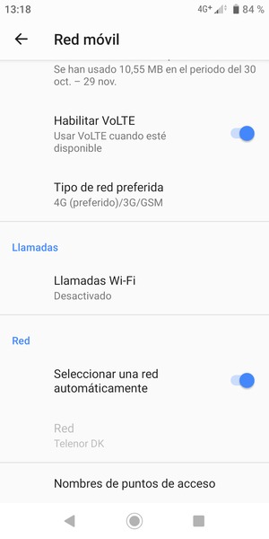 Desactive Seleccionar una red automáticamente