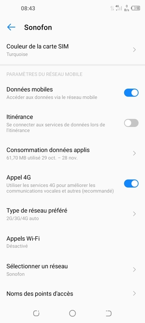 Sélectionnez Noms des points d'accès
