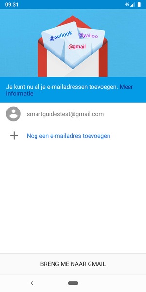 Selecteer BRENG ME NAAR GMAIL