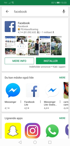 Vælg appen