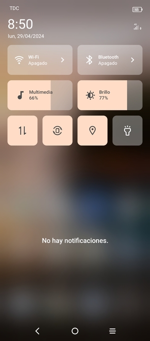 Deslice hacia abajo el menú superior de nuevo