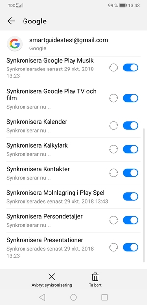 Dina kontakter ifrån Google kommer nu att synkas med din smartphone