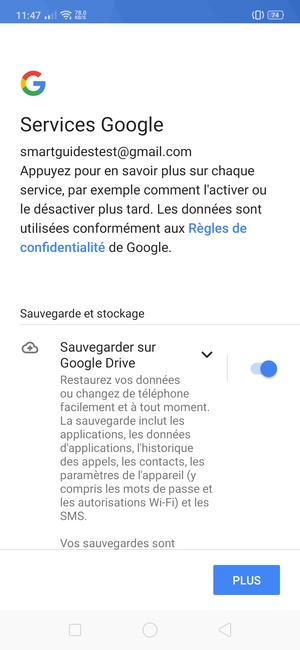 Sélectionnez PLUS