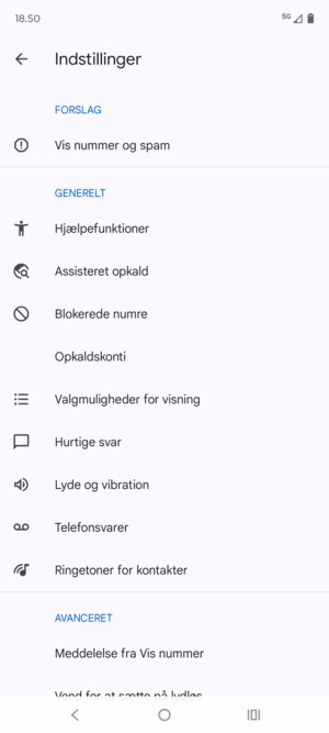 Vælg Telefonsvarer