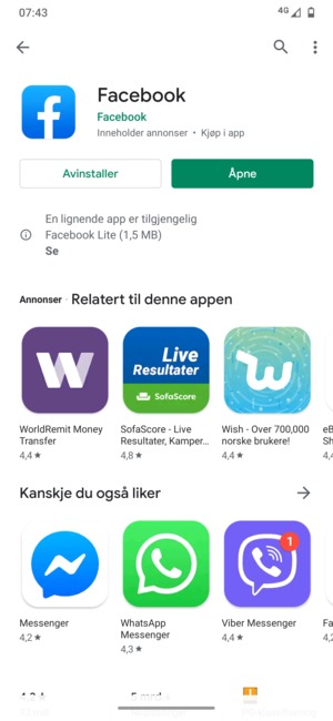 Velg Åpne