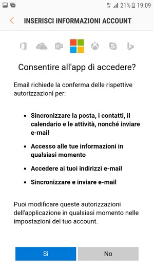 Seleziona Sì