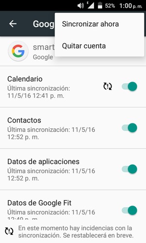 Seleccione Sincronizar ahora