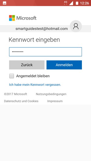 Geben Sie Ihre Passwort ein und wählen Sie Anmelden
