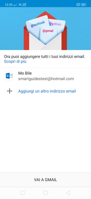 Seleziona VAI A GMAIL