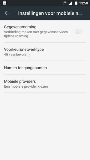 Selecteer Voorkeursnetwerktype