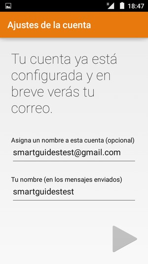 Déle a su cuenta un nombre y escriba su nombre. Seleccione Siguiente