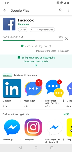 Afvent at installeringen er afsluttet