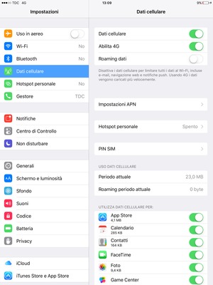 Per cambiare il PIN della scheda SIM, seleziona Dati cellulare e PIN SIM