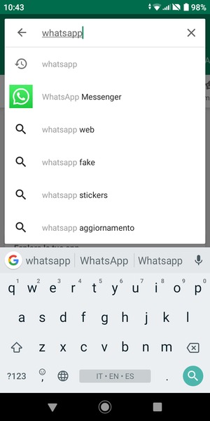 Inserisci il nome dell'app e seleziona Ricerca