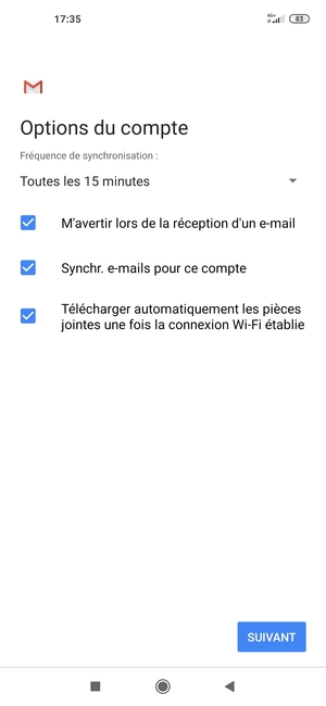 Sélectionnez SUIVANT