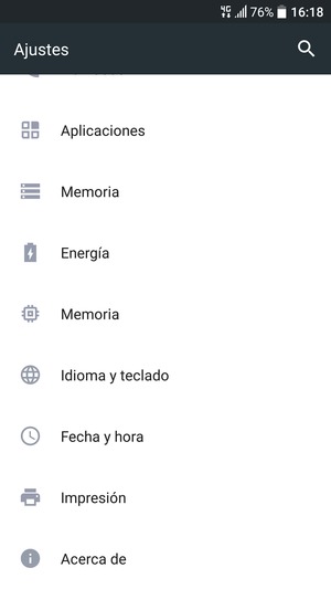 Desplácese y seleccione Energía