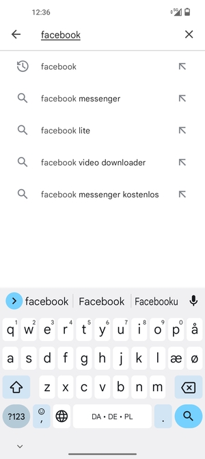 Geben Sie den Namen der App ein und wählen Sie Suchen