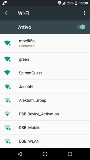 Ora sei connesso alla rete Wi-Fi