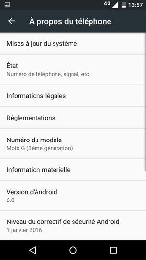 Sélectionnez Mises à jour du système
