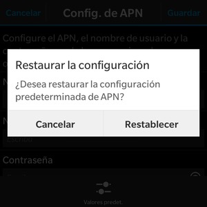 Seleccione Restablecer