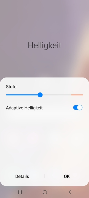 Schalten Sie Adaptive Helligkeit ein und wählen Sie OK