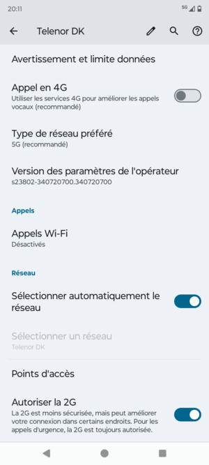 Faites défiler et sélectionnez Point d'accès