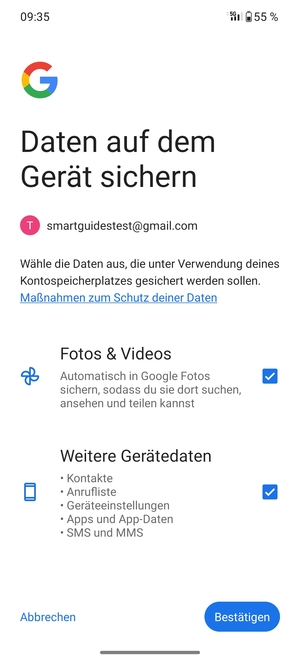 Wählen Sie Ihre bevorzugten Optionen und wählen Sie Bestätigen