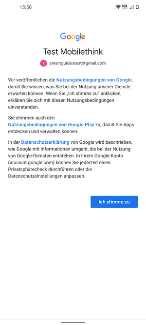 Wählen Sie Ich stimme zu