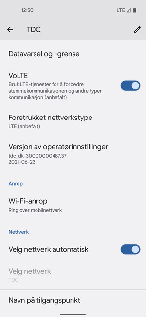 Bla til og velg Navn på tilgangspunkt