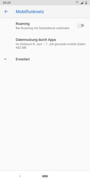 Um das Netzwerk zu wechseln, falls Probleme auftreten, wählen Sie Erweitert