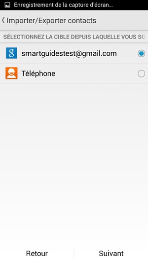 Sélectionnez votre compte Google puis Suivant