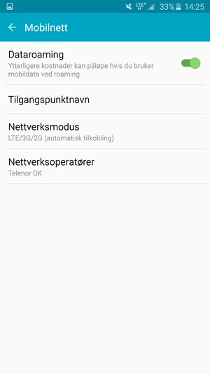 Slå Dataroaming på eller av