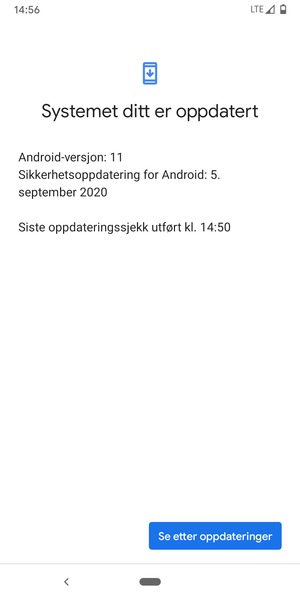 Hvis telefonen din er oppdatert, vil du se følgende skjermbilde