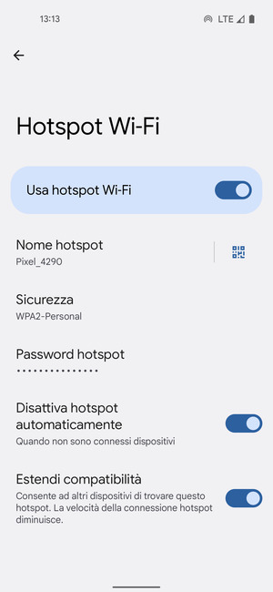 Il telefono è ora pronto per essere usato come modem