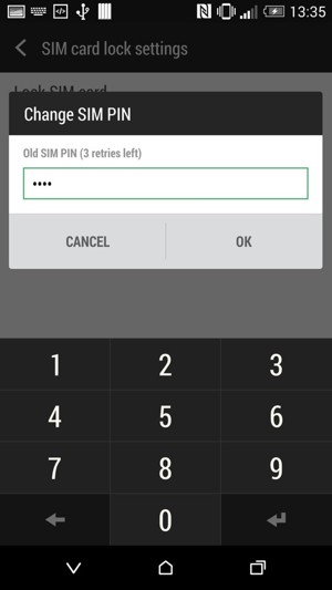 Enter your Old SIM PIN and select OK