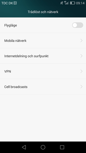 Välj Mobila nätverk