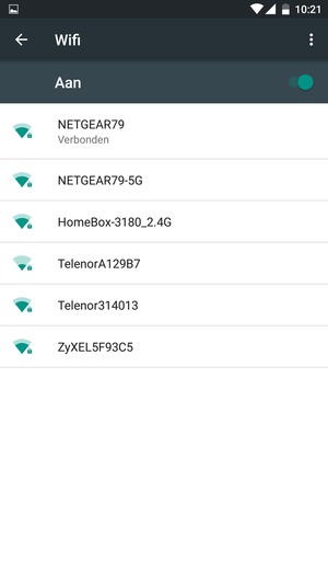 U bent nu verbonden met het WiFi-netwerk