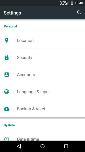 Scroll to and select Accounts