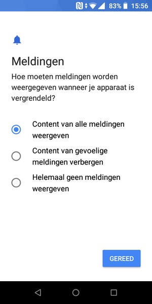 Selecteer uw voorkeursoptie en selecteer GEREED