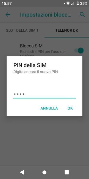 Conferma il nuovo PIN della SIM e seleziona OK