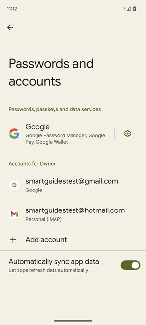 Select your Google account