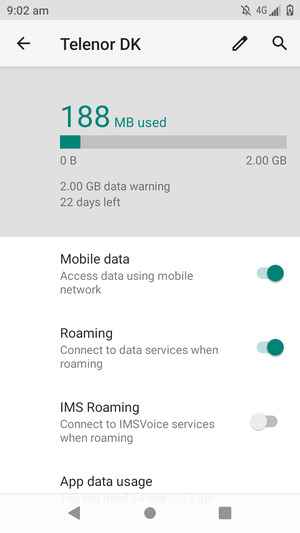 Turn Roaming on or off