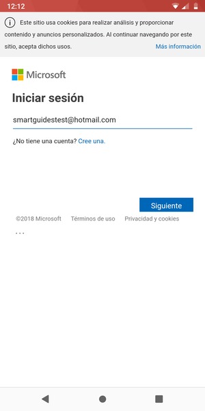 Introduzca su Dirección de correo electrónico y seleccione Siguiente