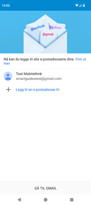 Velg GÅ TIL GMAIL